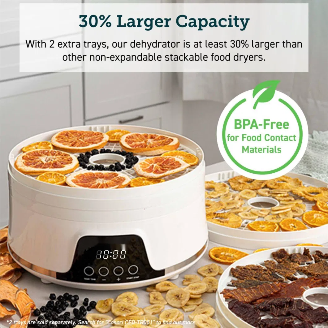 Herbs Temperature Control 5 BPA-Free Trays Small Dryer Machine Jerky Food Dehydrator