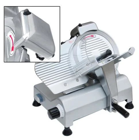 Hot Sale 250 mm Electric Restaurant Semi-Automatic Frozen Fish Meat Sausage Cheese Italy Blade Tefflon Meat Slicer