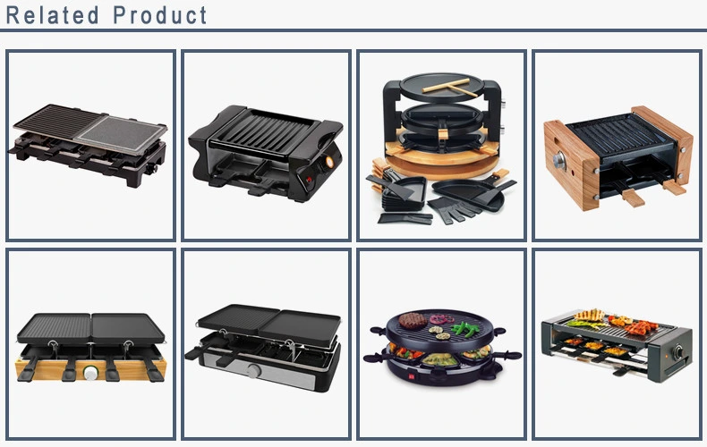 Electric New Raclette Grill with Fondue Set