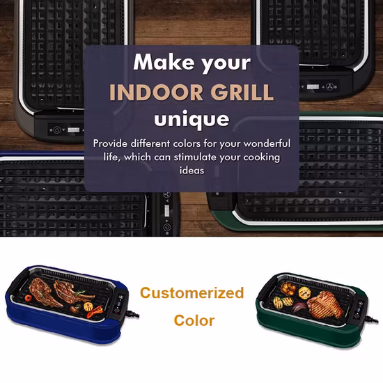 1500W Electric BBQ Grill for 8 Person Party Barbecue Stone Raclette Grill Indoor Portable Grill